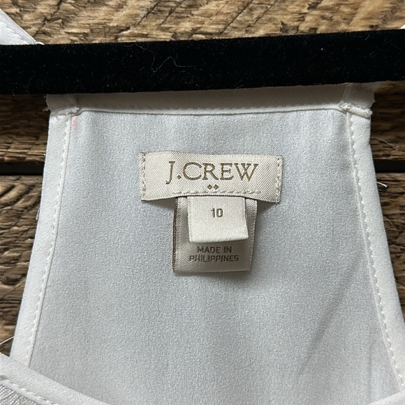 J Crew White Fluffy Tank Top Size 10 - Picture 4 of 6